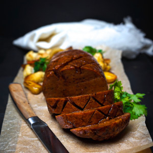 vegan ham sliced.