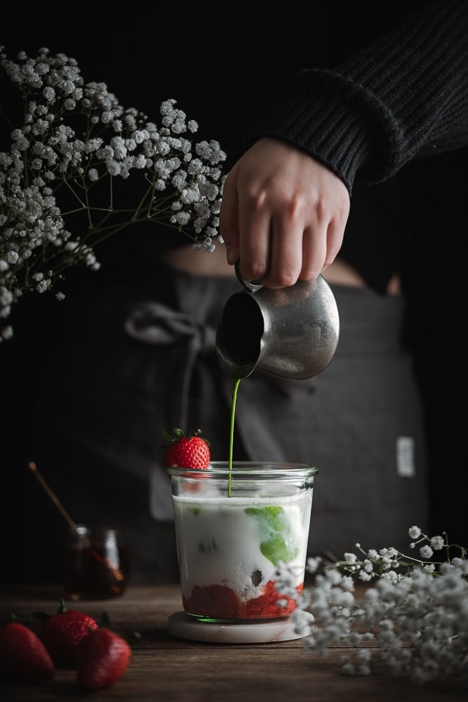 Iced Strawberry Matcha Latte