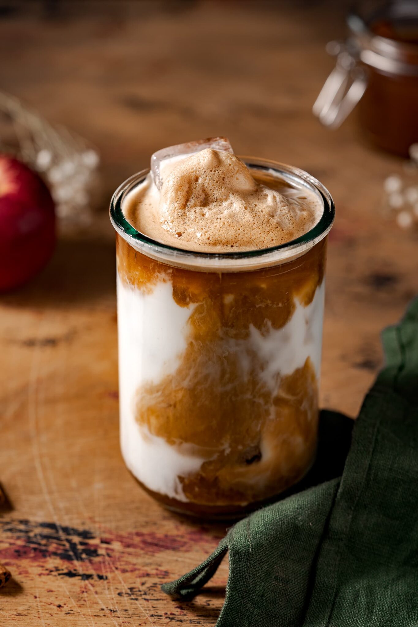 Vegan Apple Crisp Oatmilk Macchiato (Iced or Hot) Liv Vegan Strong