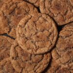 Close up shot of snickerdoodle cookies.