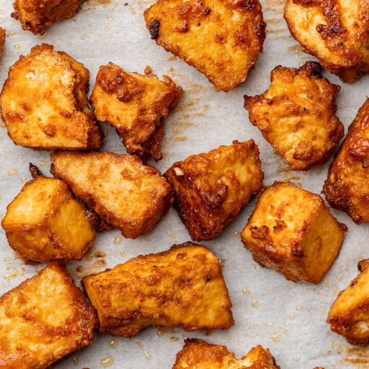 Crispy oven baked tofu.