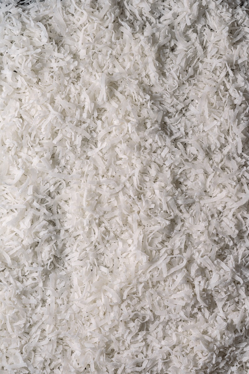 Close up shot of coconut shreds.