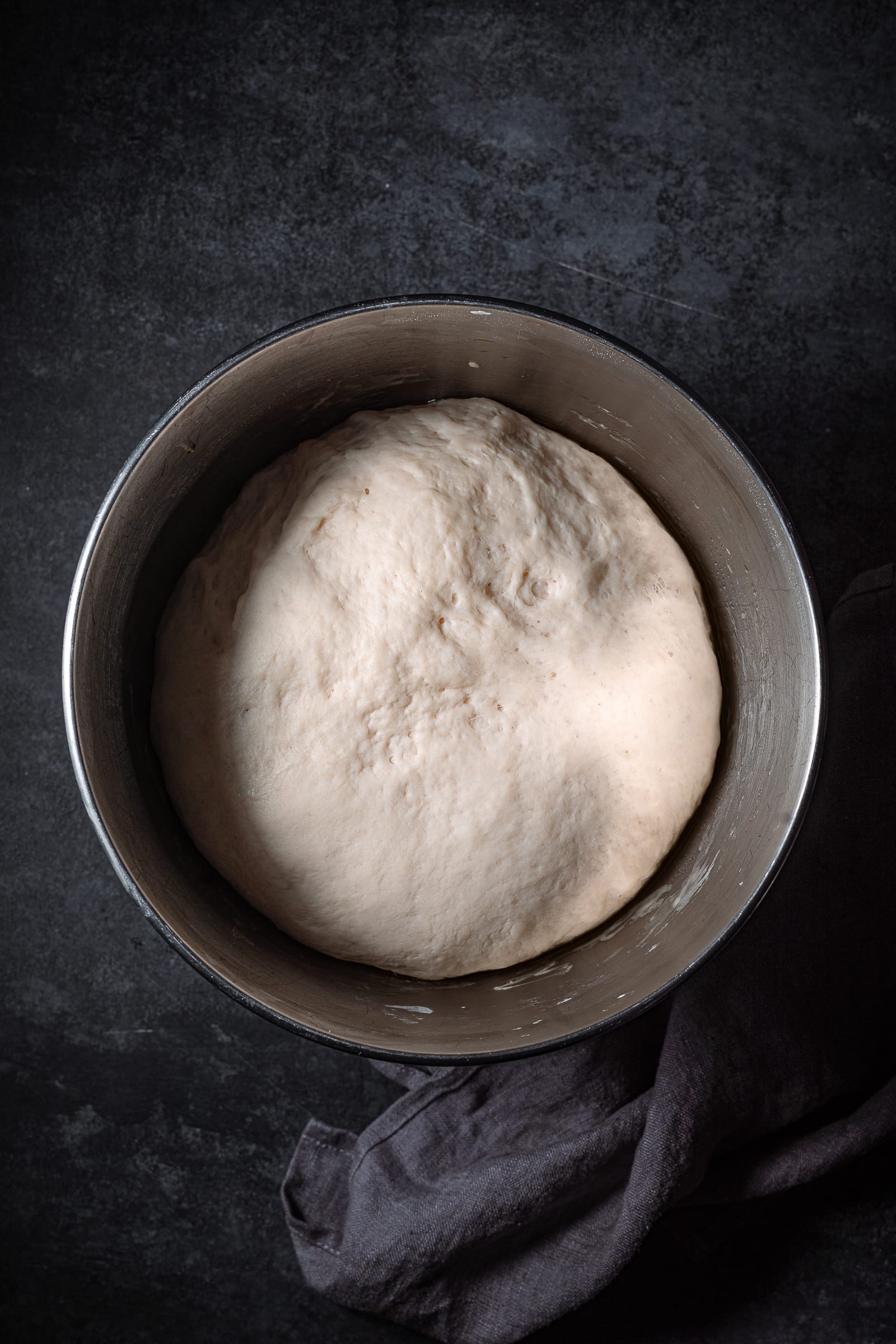 bagel dough after rising.
