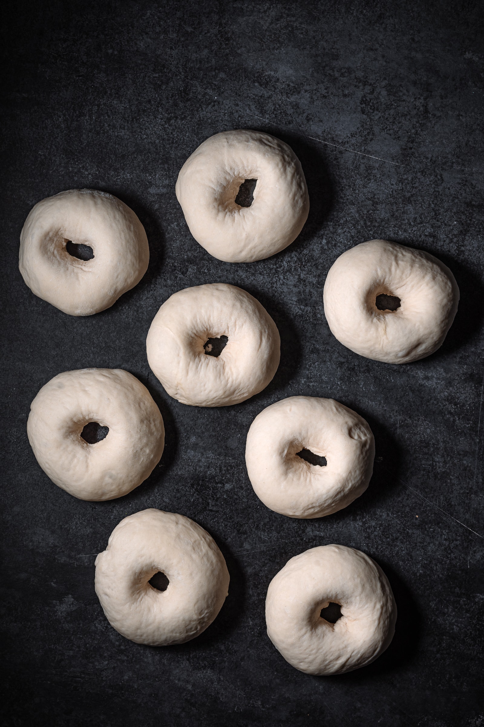 bagels shaped with the hole.