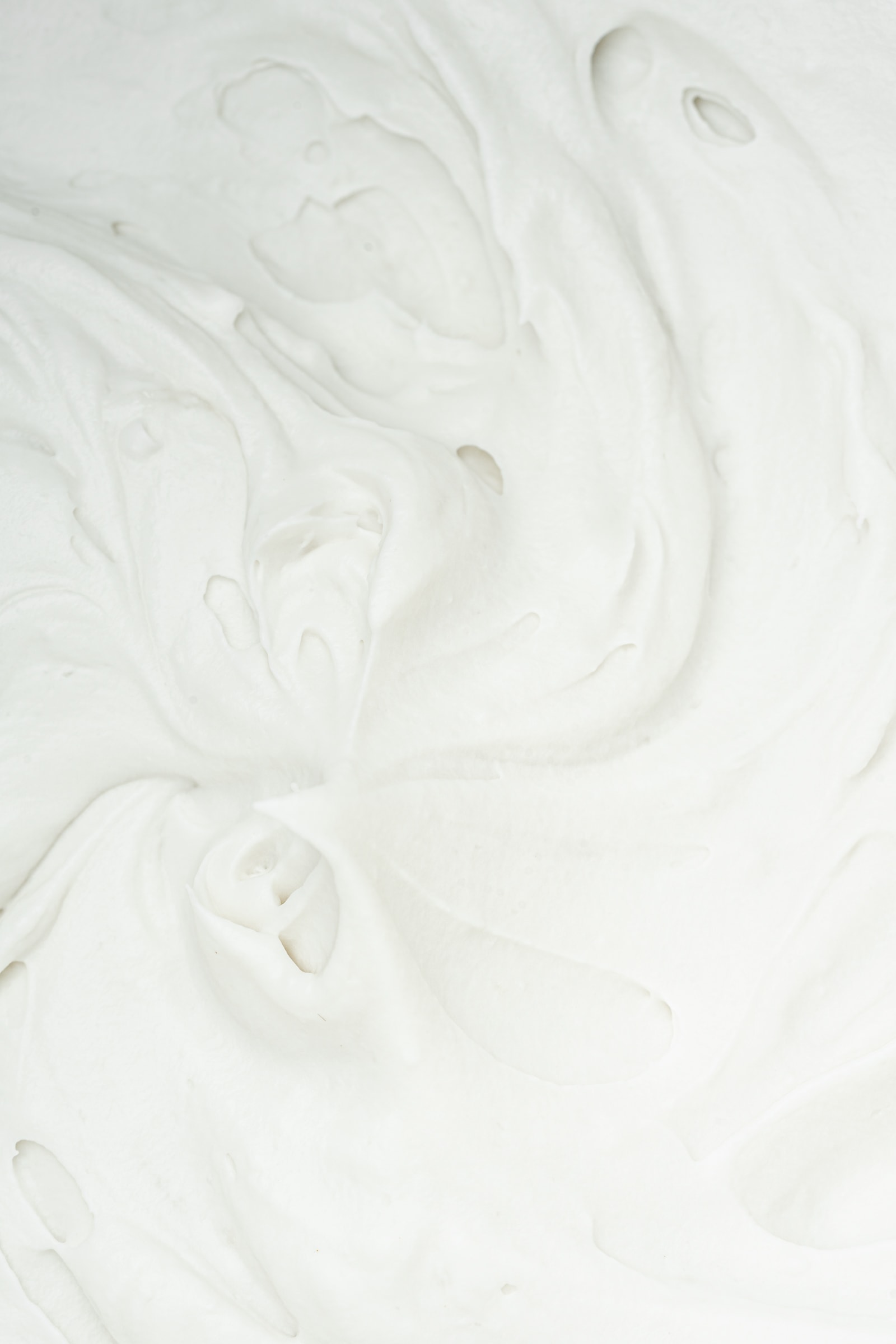 Close up shot of a swirled coconut whipped cream.