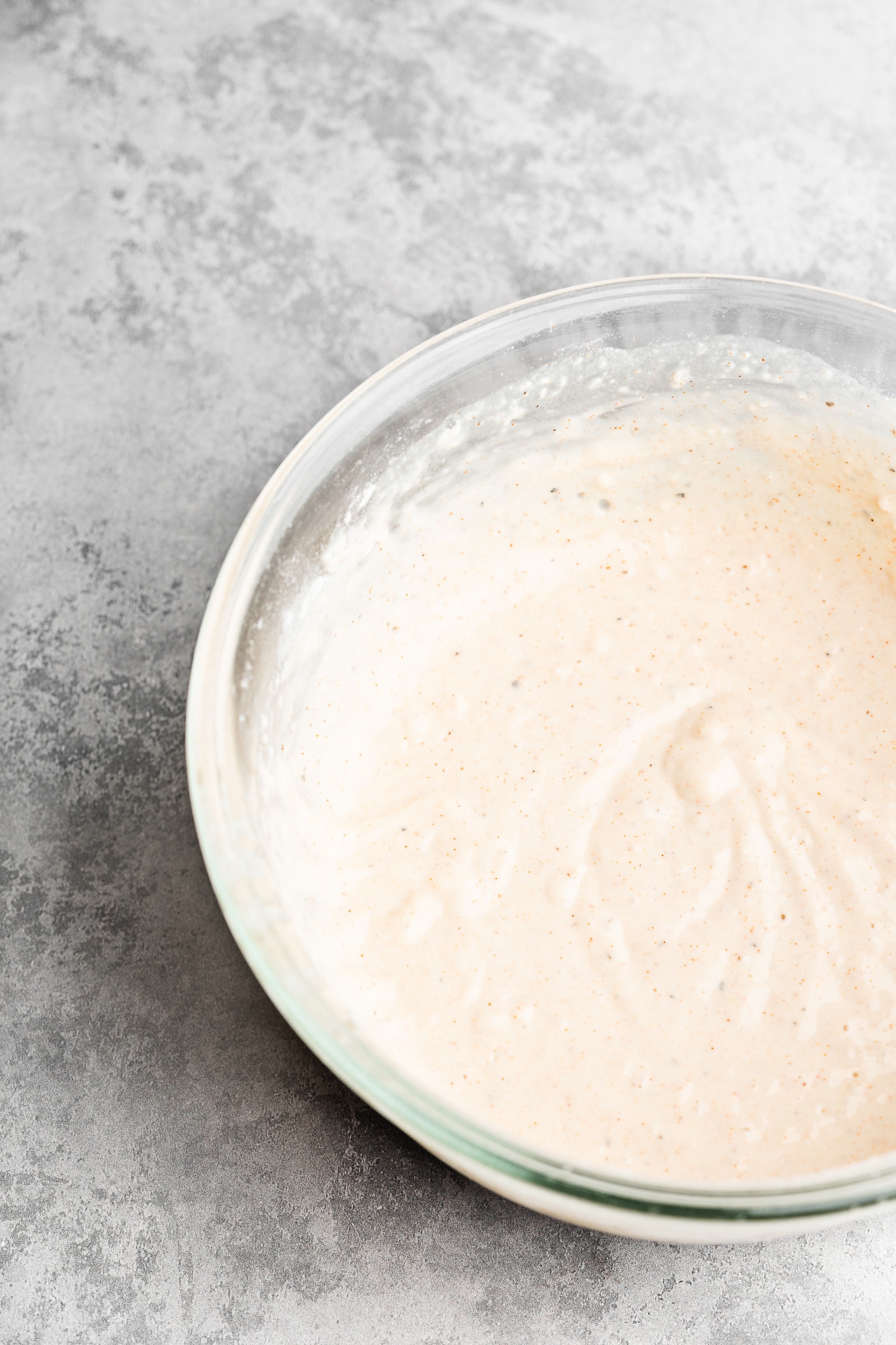 Cauliflower wing batter whisked together.