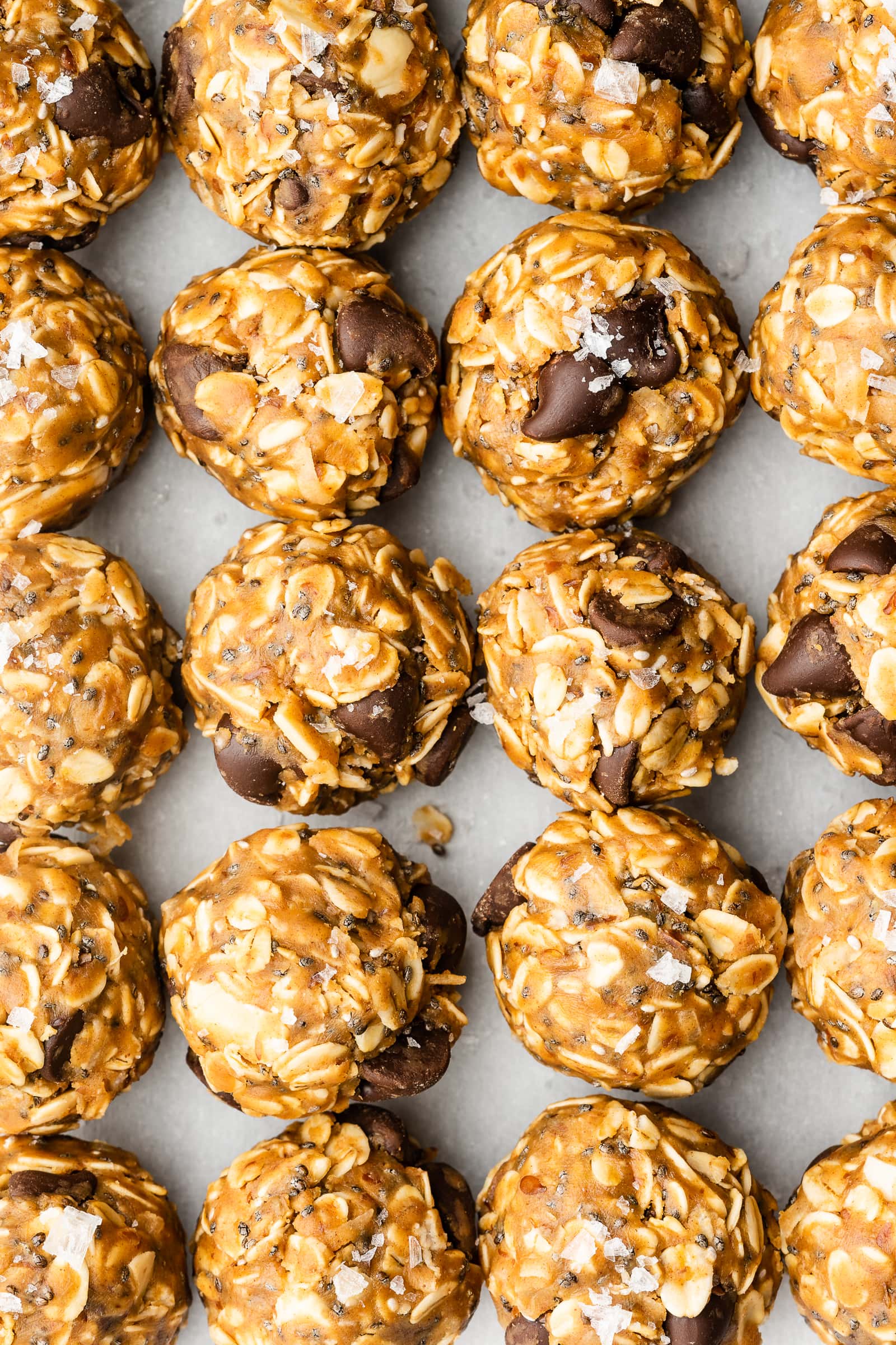 Oatmeal bites with sea salt.