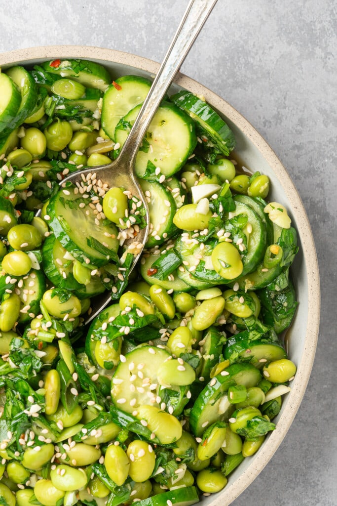 Edamame Cucumber Salad Liv Vegan Strong