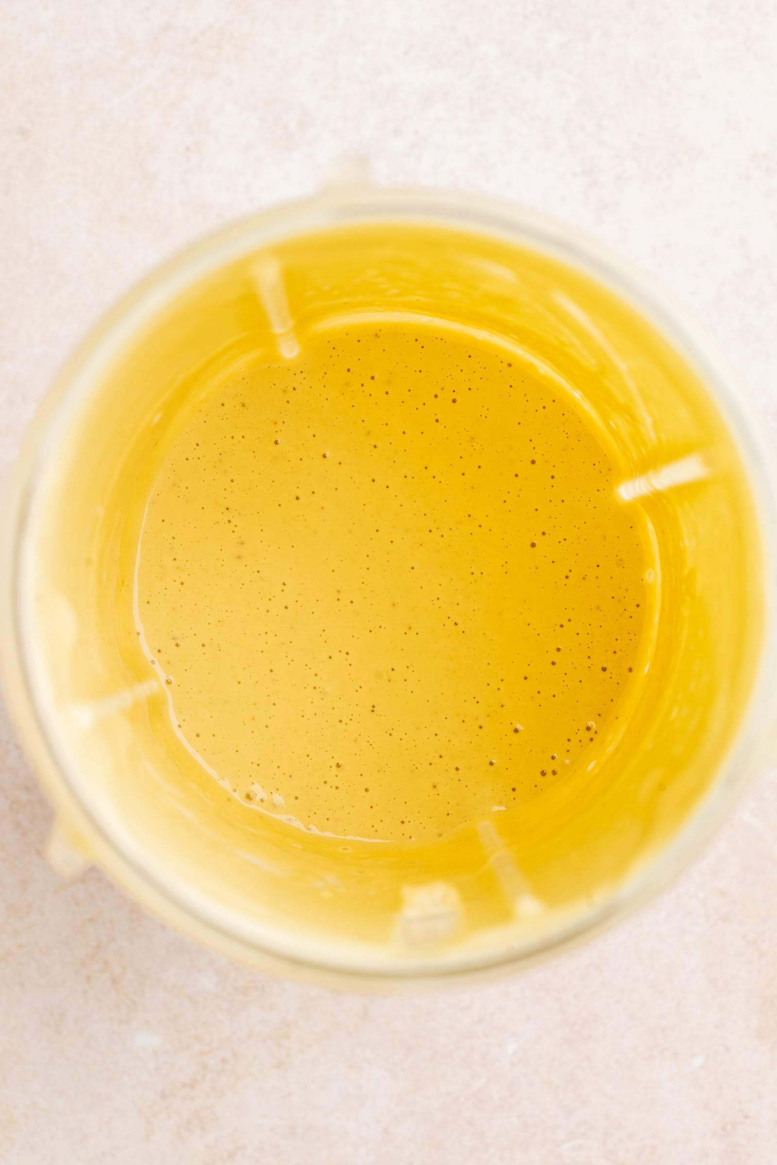 Caesar salad in a blender, blended.