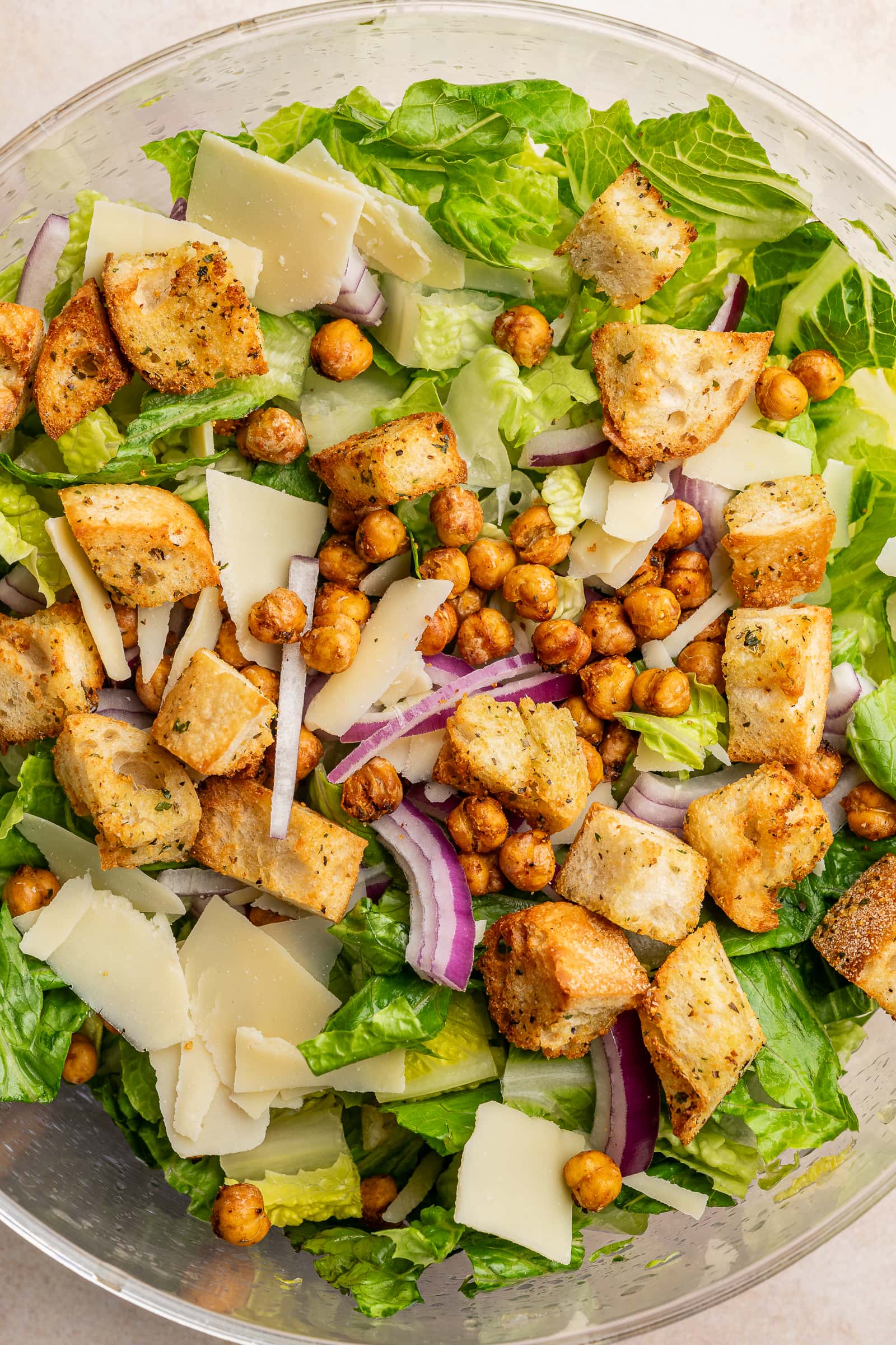 Caesar salad with toppings.