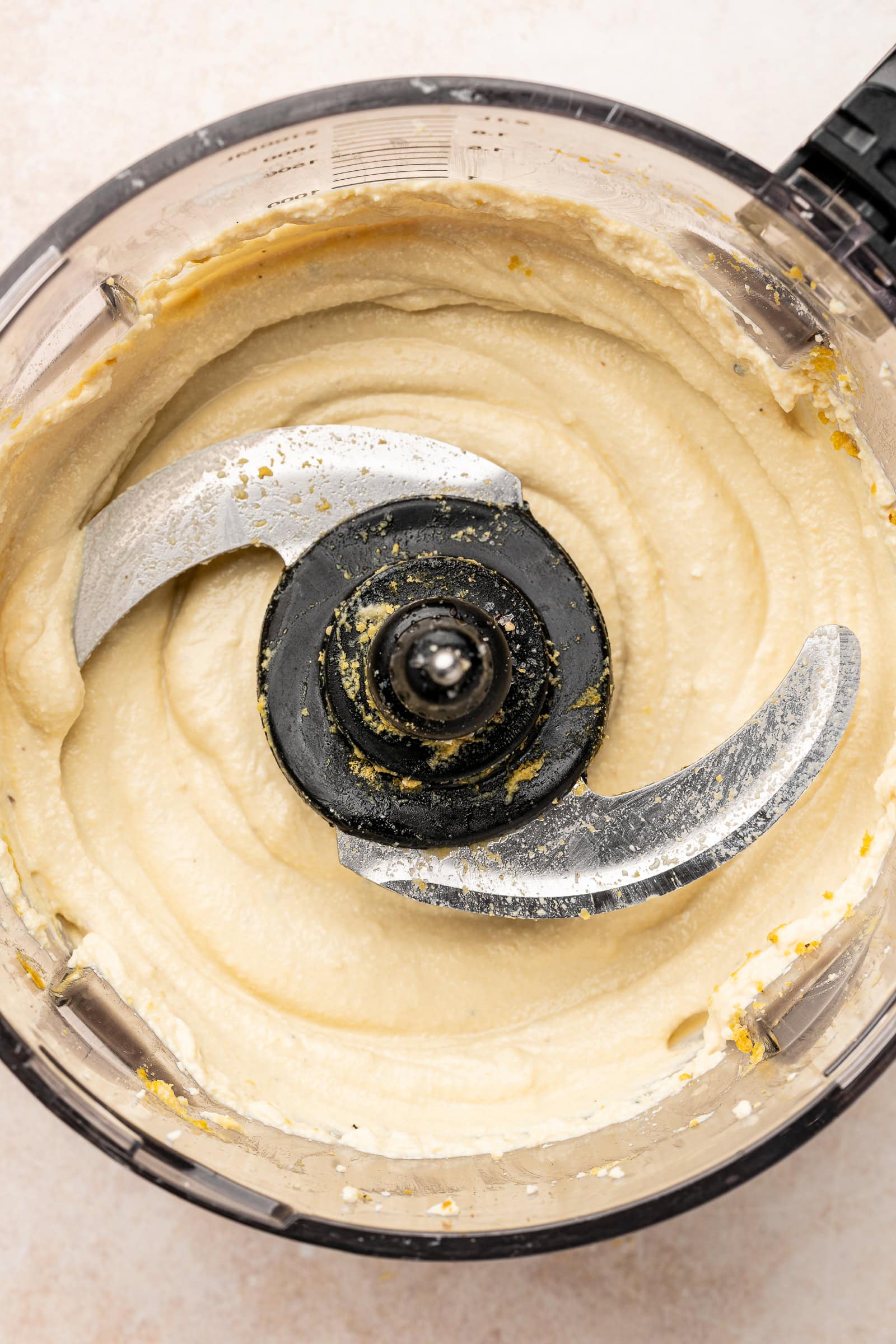 Tofu ricotta in a food processor.