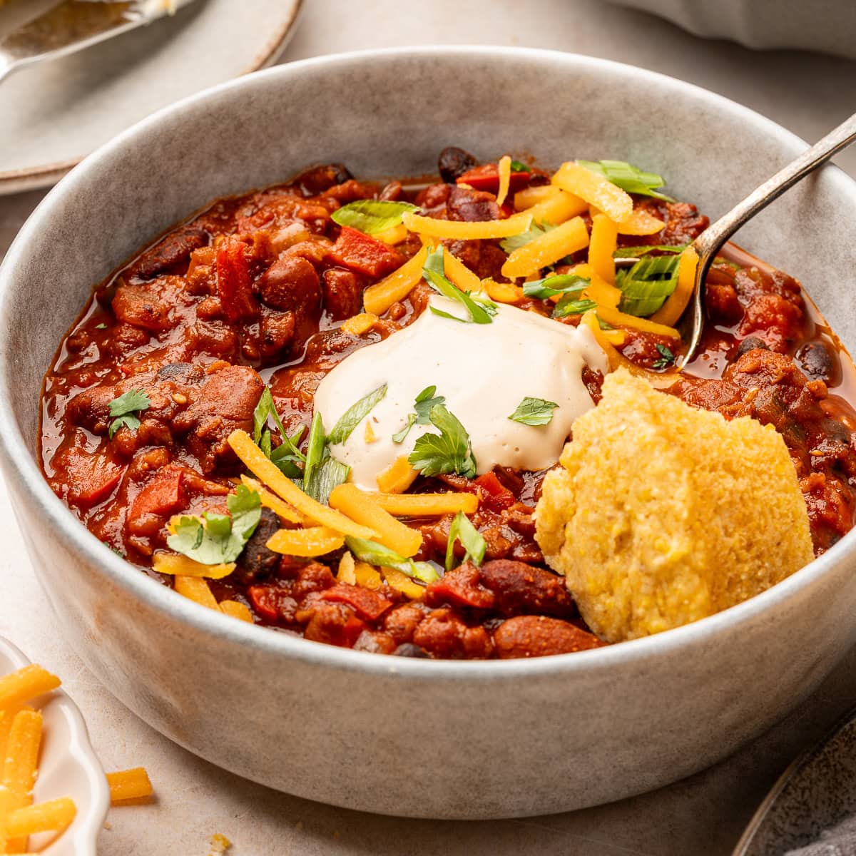 Chilli Beans. フォトT Vegan Three Bean Chili with TVP - Liv Vegan Strong