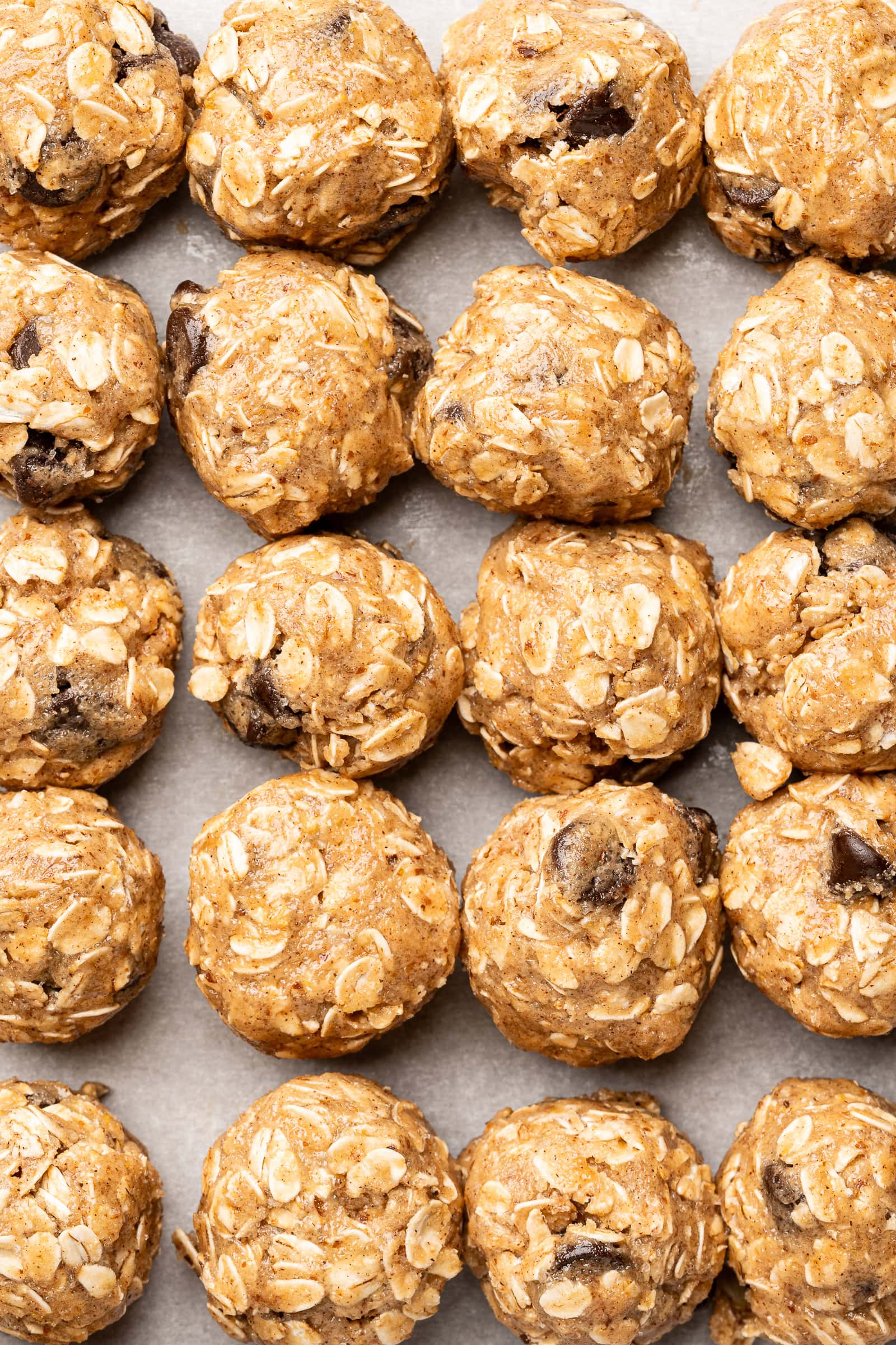 Oatmeal cookie dough rolled into balls.