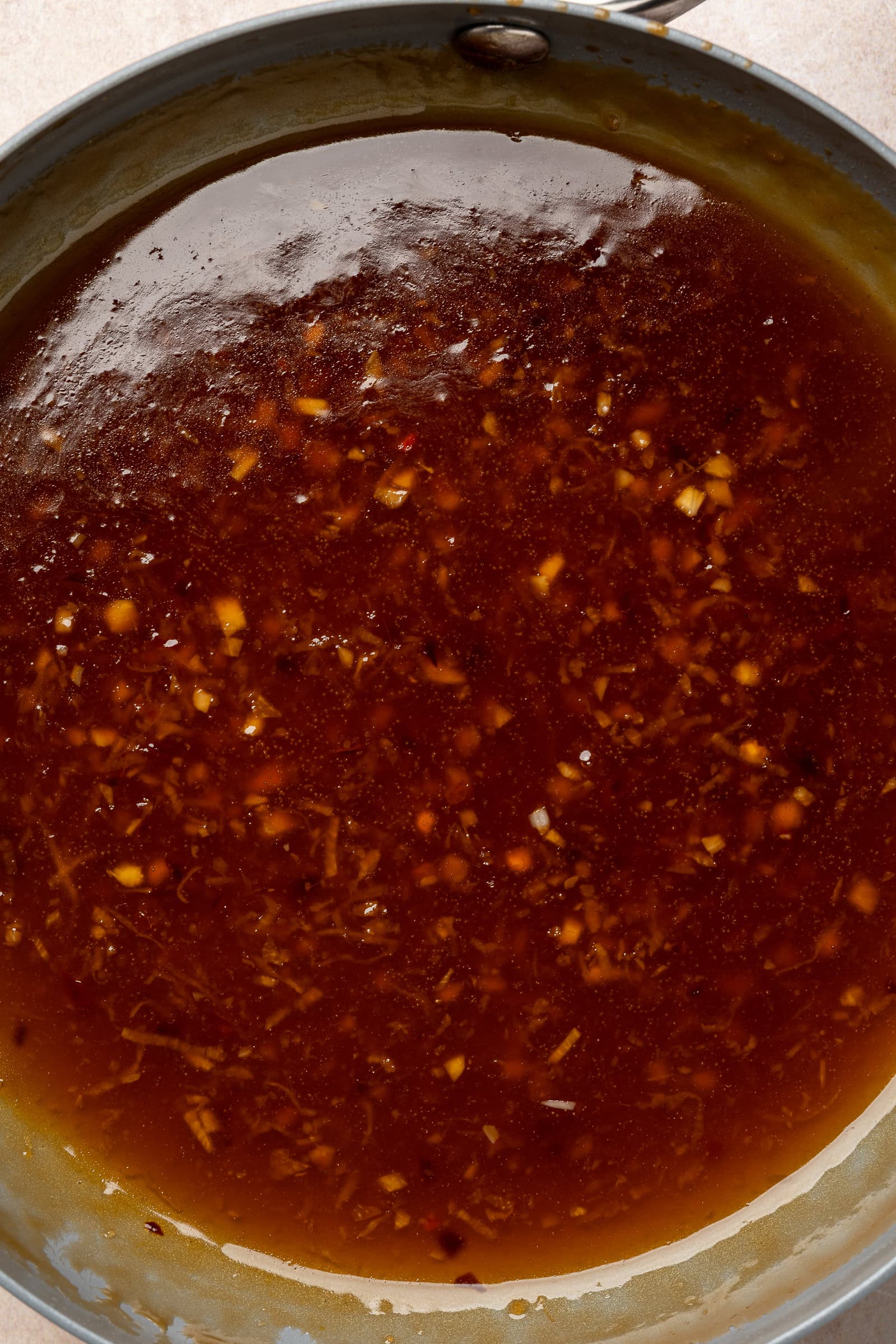Teriyaki sauce after being simmered.
