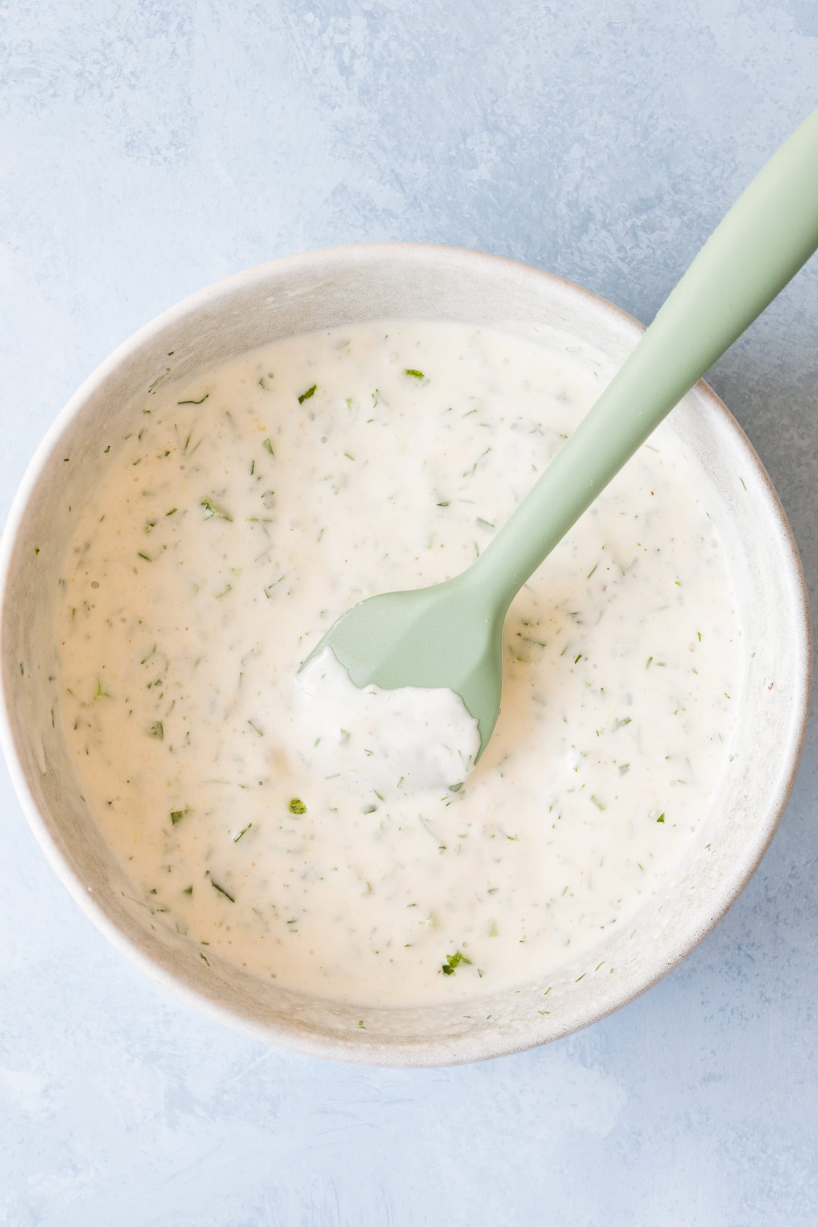 Jalapeño ranch in a bowl.